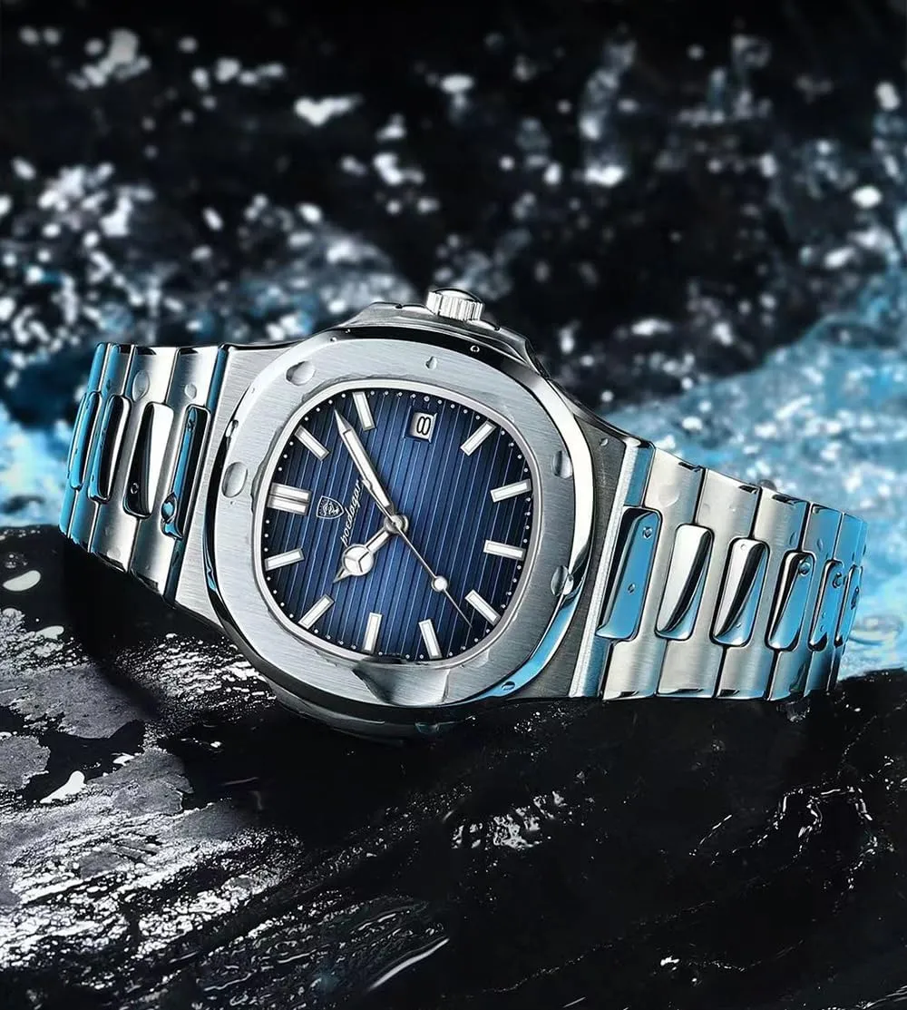 BESTKANG Men Quartz Movement Watch，Waterproof Luminous Men's Watch, Stainless Steel Strap Business Watches