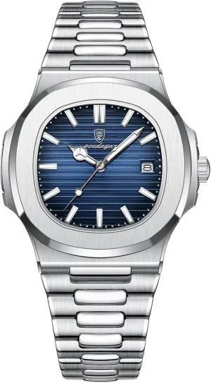 BESTKANG Men Quartz Movement Watch，Waterproof Luminous Men's Watch, Stainless Steel Strap Business Watches