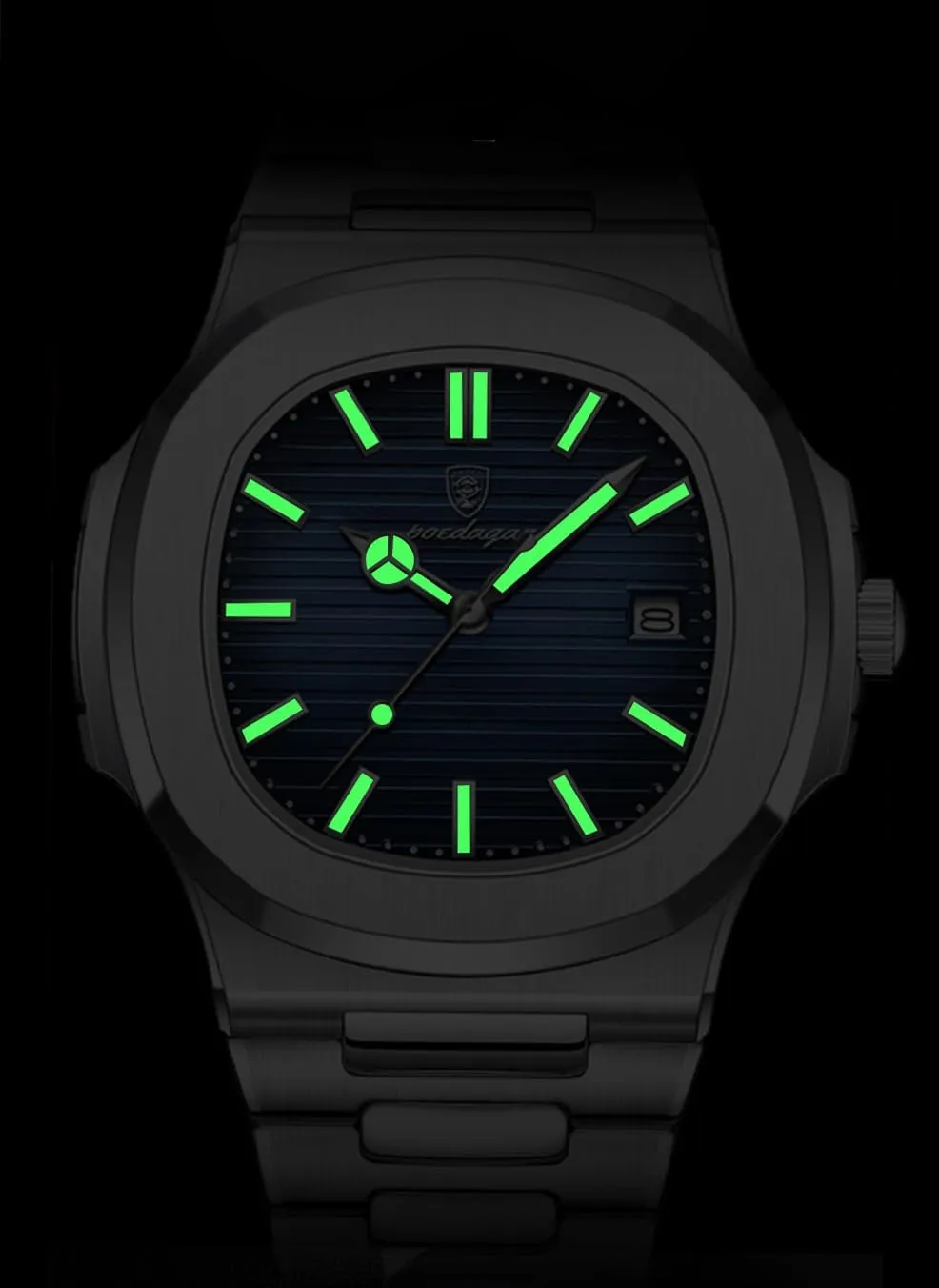 BESTKANG Men Quartz Movement Watch，Waterproof Luminous Men's Watch, Stainless Steel Strap Business Watches