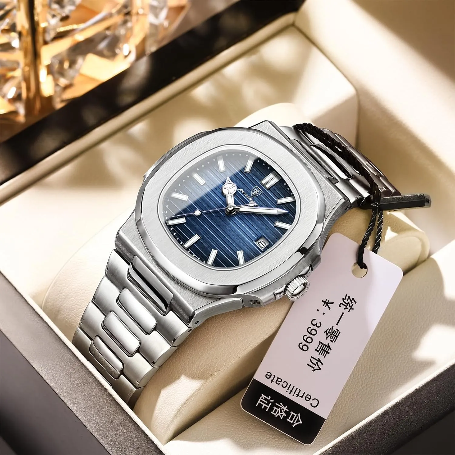 BESTKANG Men Quartz Movement Watch，Waterproof Luminous Men's Watch, Stainless Steel Strap Business Watches