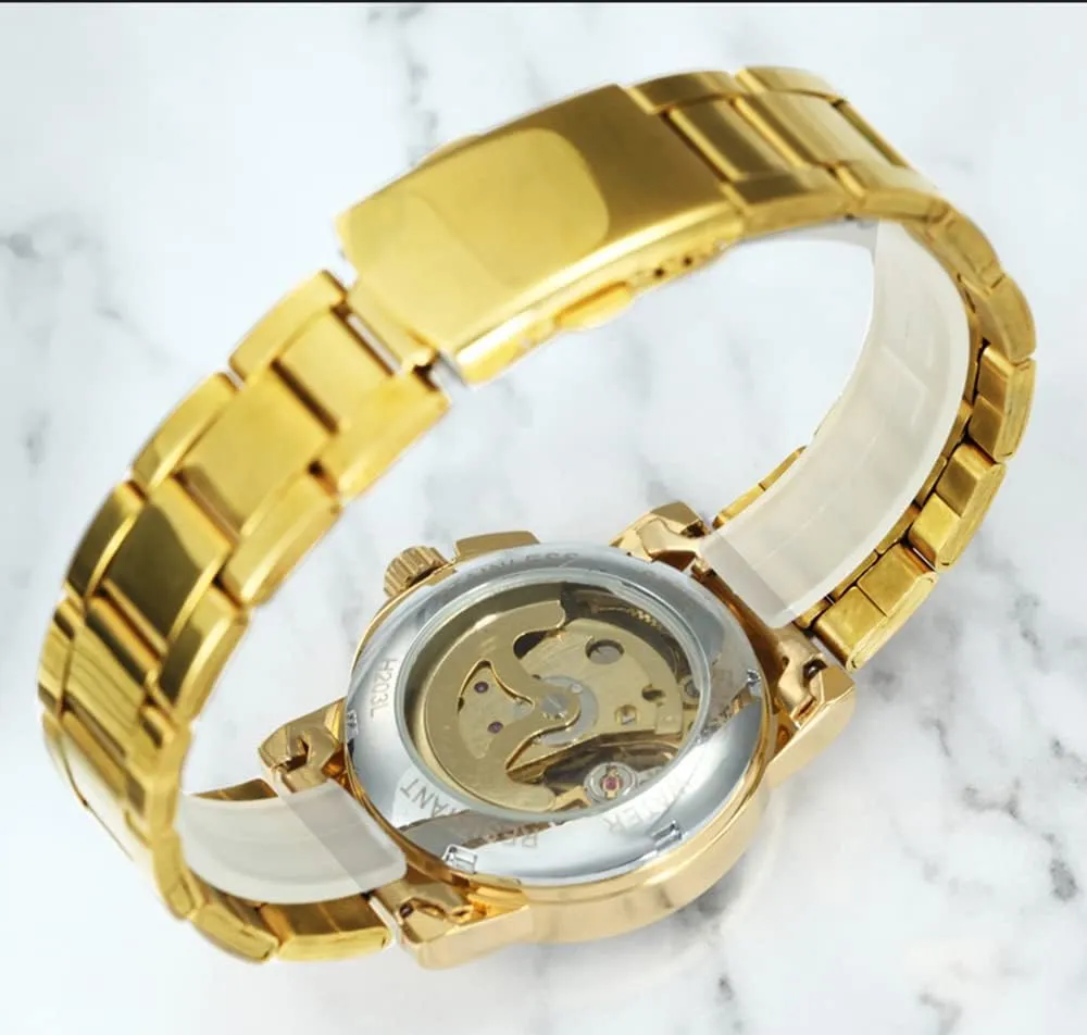 BESTKANG Women's Automatic-self-Wind Watch Ladies Luxury Fashion Stainless Steel Band Waterproof Skeleton Wrist Watch for Female