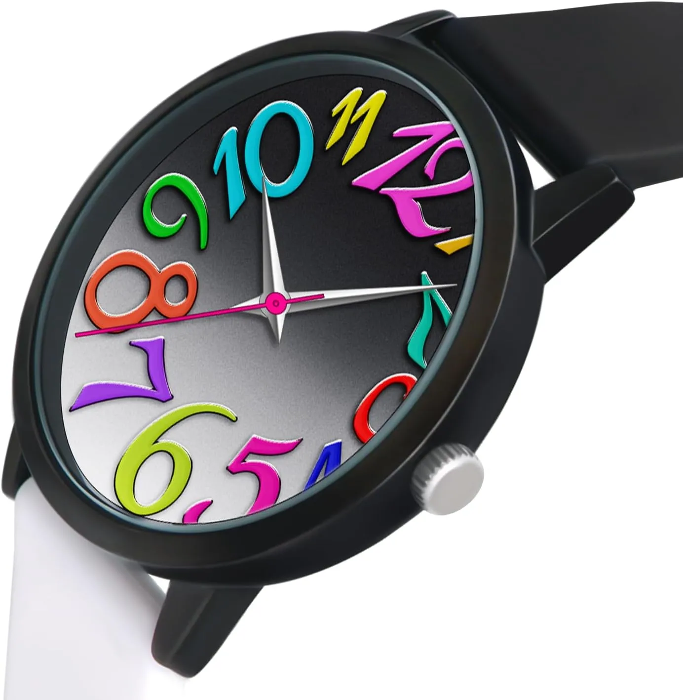 Bisley 37MM Women Watch Patchwork Silicone Watch Big Face Easy to Read Waterproof Watch