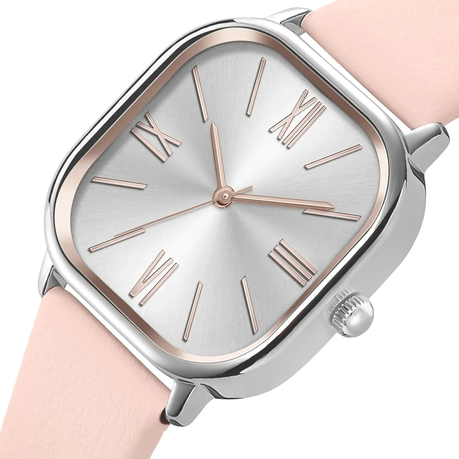 Bisley Square Watch for Women Leather Strap Easy to Read Waterproof Watch