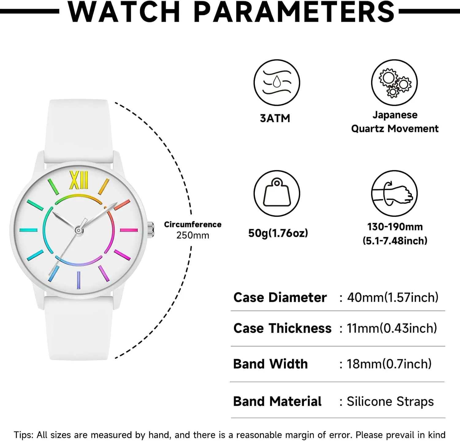Bisley Unisex Watch Easy to Read Waterproof Silicone Strap Watch
