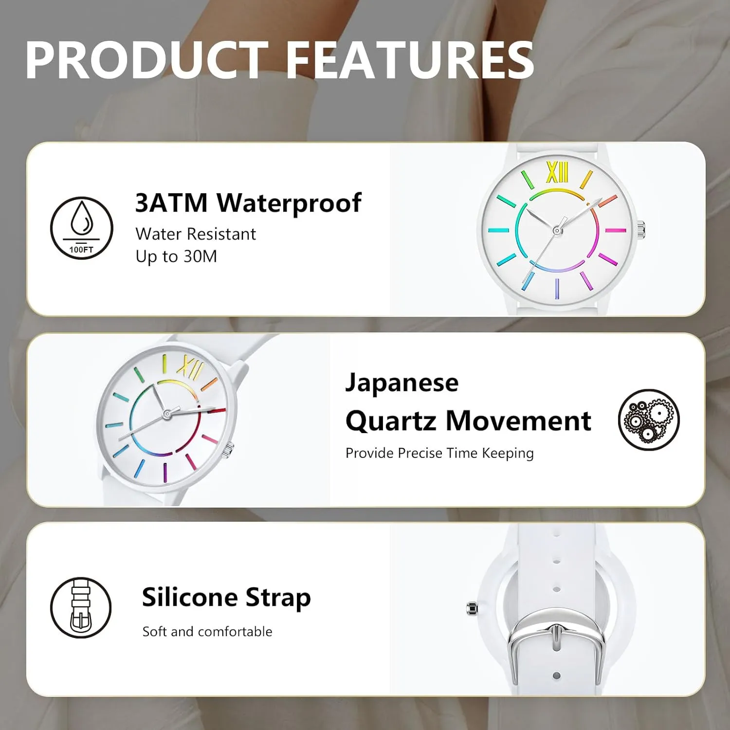 Bisley Unisex Watch Easy to Read Waterproof Silicone Strap Watch