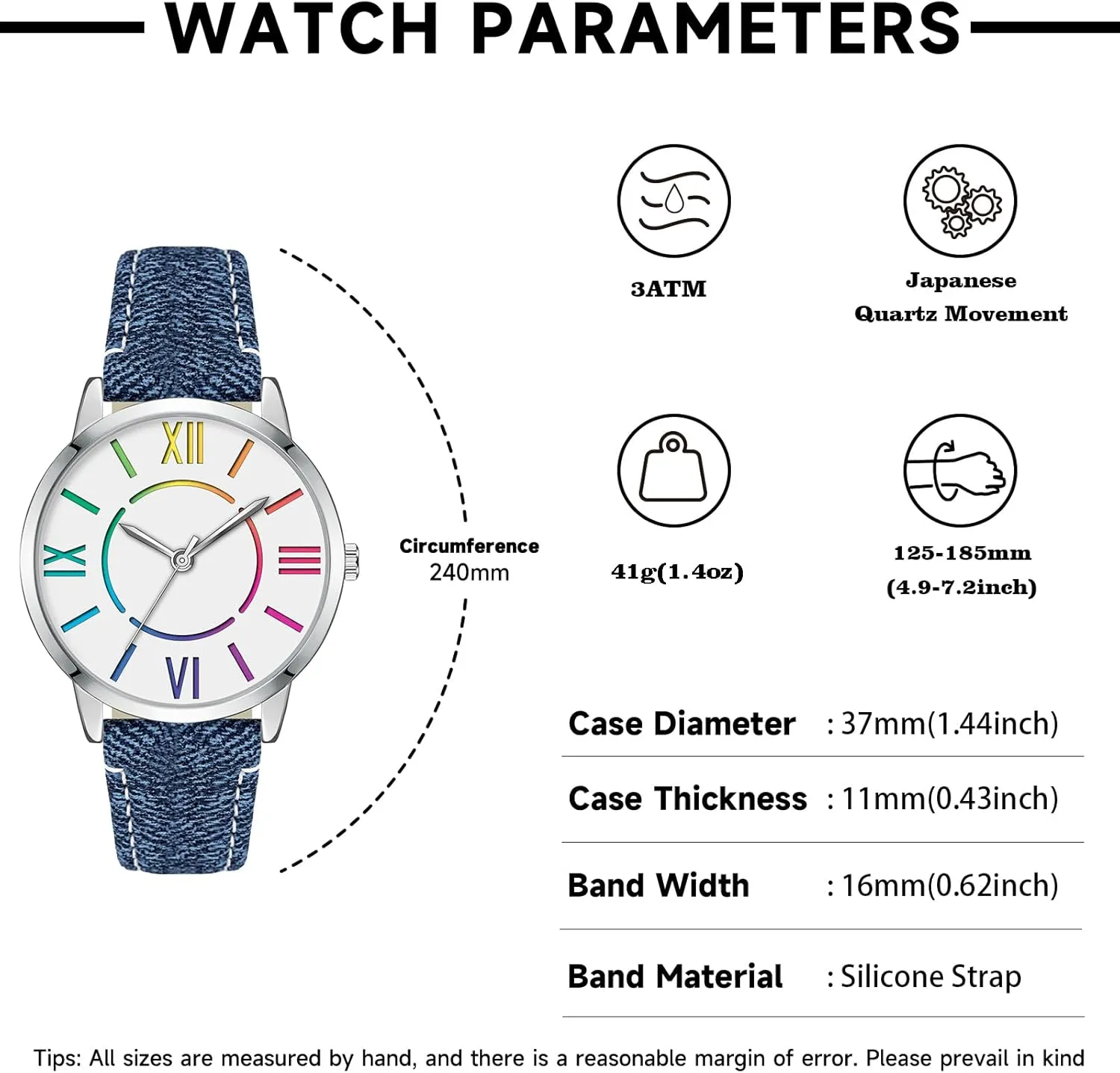 Bisley Women Watch Colorful Dial Easy to Read Waterproof Watch