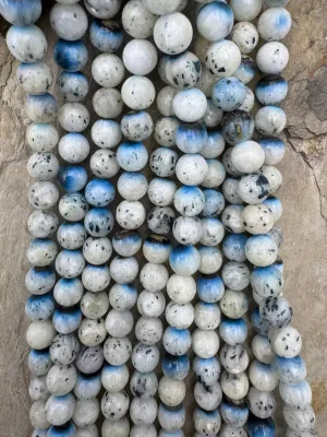 Blue Ice Glacierite (Indonesia) 8mm Round Beads, 16 inch Strand