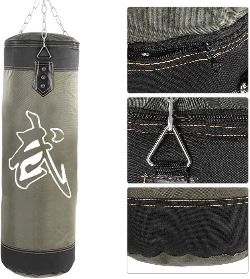 Bnineteenteam Heavy Punching Bag,Training Boxing Bag with Chain for Adults Men Women(Empty)