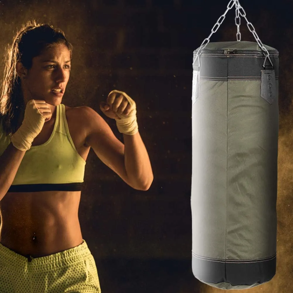 Bnineteenteam Heavy Punching Bag,Training Boxing Bag with Chain for Adults Men Women(Empty)