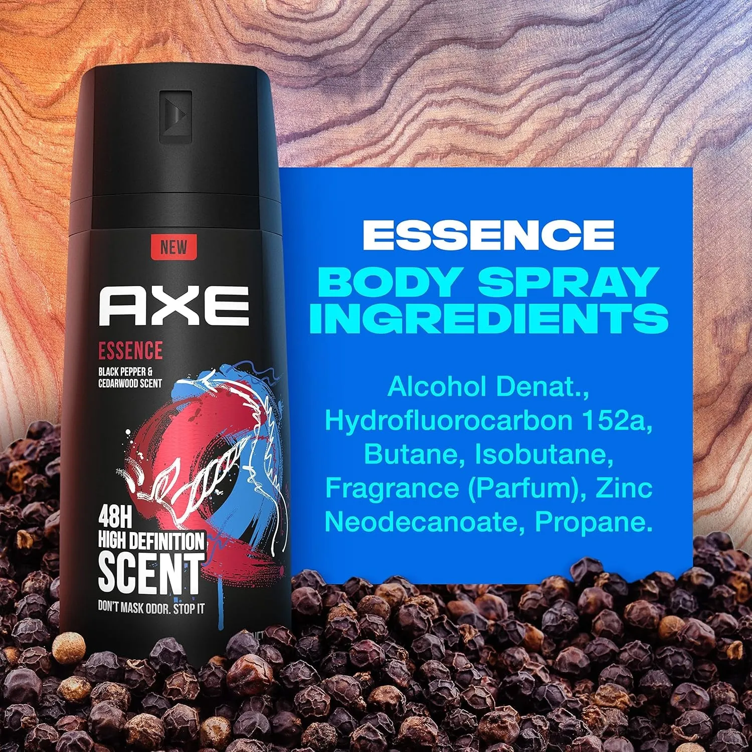 Body Spray Deodorant for Long Lasting Odor Protection Essence Black Pepper and Cedarwood Mens Deodorant Formulated without Aluminum 4 Ounce (Pack of 2)