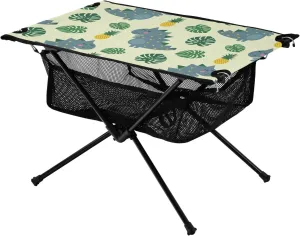 Bolaz Outdoor Folding Portable Picnic Camping Table-Blue Dinosaur3,Storage Mesh for Camping Gear Accessories, Hiking, Mountaineering, Outdoor Travel
