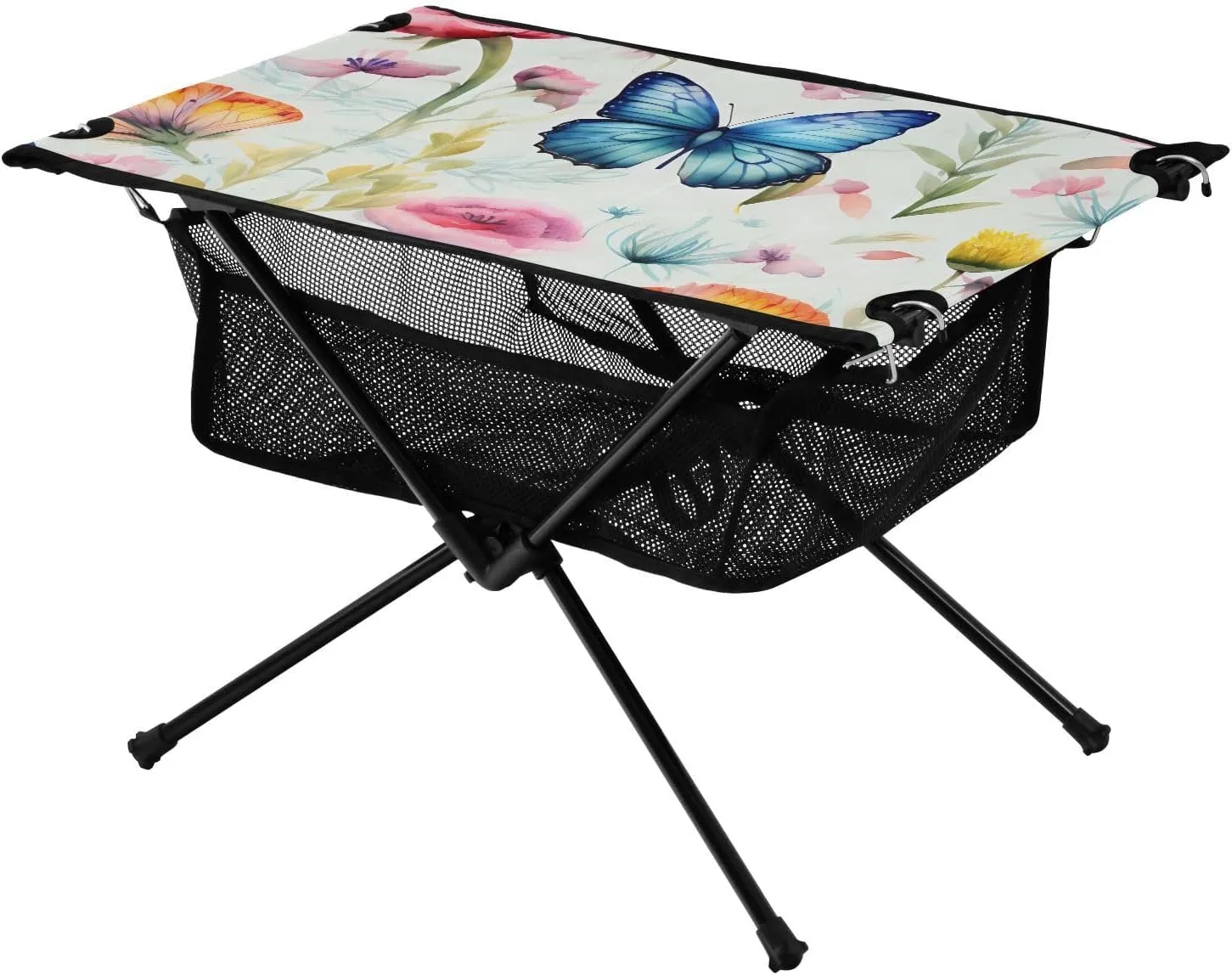 Bolaz Outdoor Folding Portable Picnic Camping Table-Butterfly and Floral,Storage Mesh for Camping Gear Accessories, Hiking, Mountaineering, Outdoor Travel