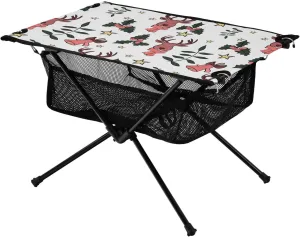 Bolaz Outdoor Folding Portable Picnic Camping Table-Christmas Deer AMD Star,Storage Mesh for Camping Gear Accessories, Hiking, Mountaineering, Outdoor Travel