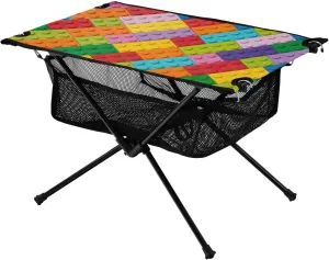 Bolaz Outdoor Folding Portable Picnic Camping Table-Colorful Toy Block,Storage Mesh for Camping Gear Accessories, Hiking, Mountaineering, Outdoor Travel