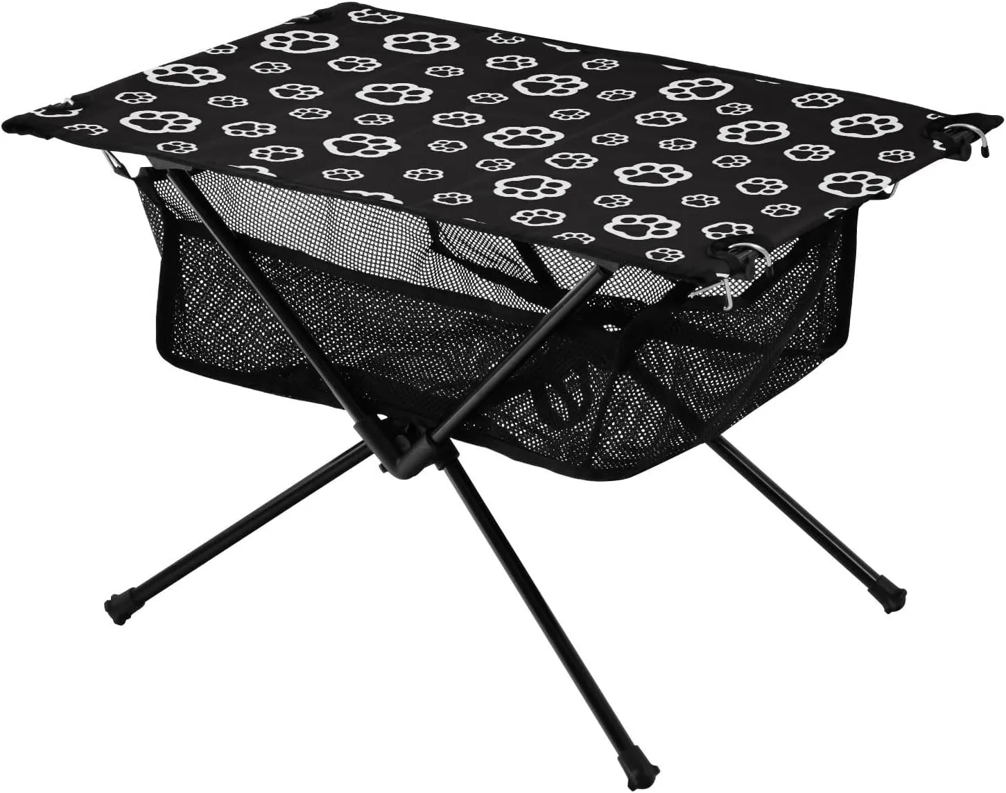 Bolaz Outdoor Folding Portable Picnic Camping Table-Dog Paw Print Animal Foot,Storage Mesh for Camping Gear Accessories, Hiking, Mountaineering, Outdoor Travel