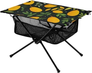 Bolaz Outdoor Folding Portable Picnic Camping Table-Lemon and Mango,Storage Mesh for Camping Gear Accessories, Hiking, Mountaineering, Outdoor Travel