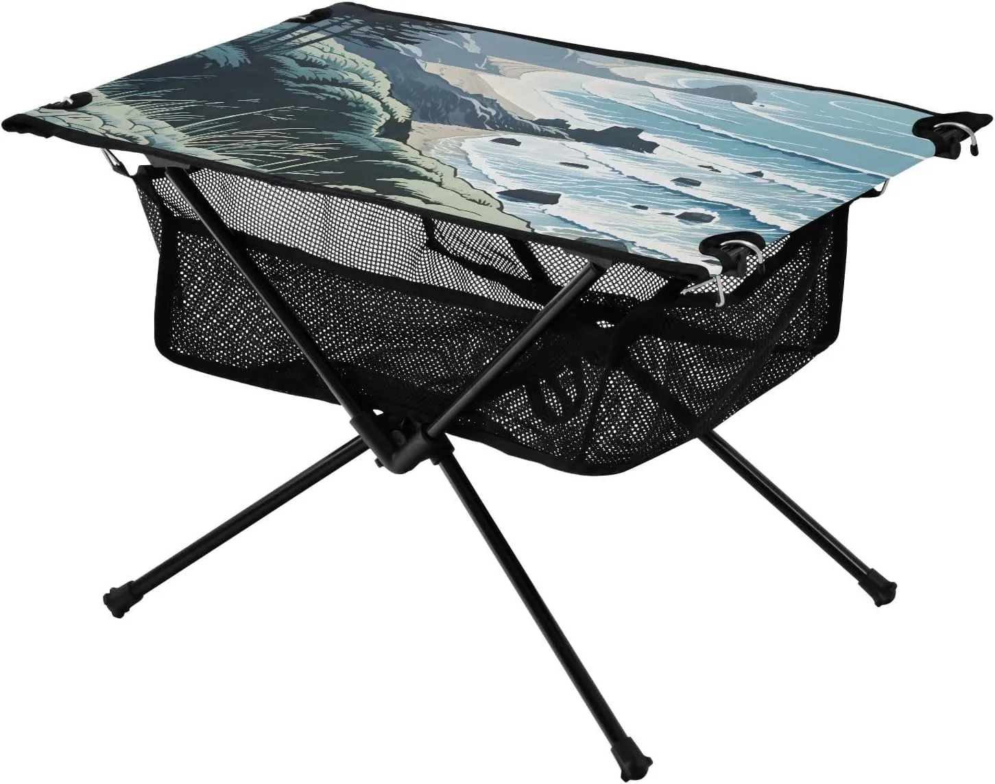 Bolaz Outdoor Folding Portable Picnic Camping Table-Sea Wave6,Storage Mesh for Camping Gear Accessories, Hiking, Mountaineering, Outdoor Travel