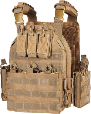BOMTURN 1000D Tactical Vest for Men Quick Release Modular Vest Adjustable Vest Outdoor