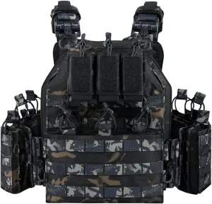 BOMTURN 1000D Tactical Vest for Men Quick Release Modular Vest Adjustable Vest Outdoor
