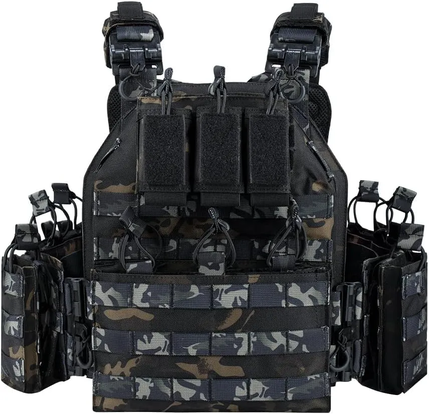 BOMTURN 1000D Tactical Vest for Men Quick Release Modular Vest Adjustable Vest Outdoor