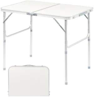 Bonnlo 2.3ft/3ft/4ft/6ft Folding Camping Table with Carry Handle Portable Utility Table for Party Picnic Tailgating Outdoor Patio Garden