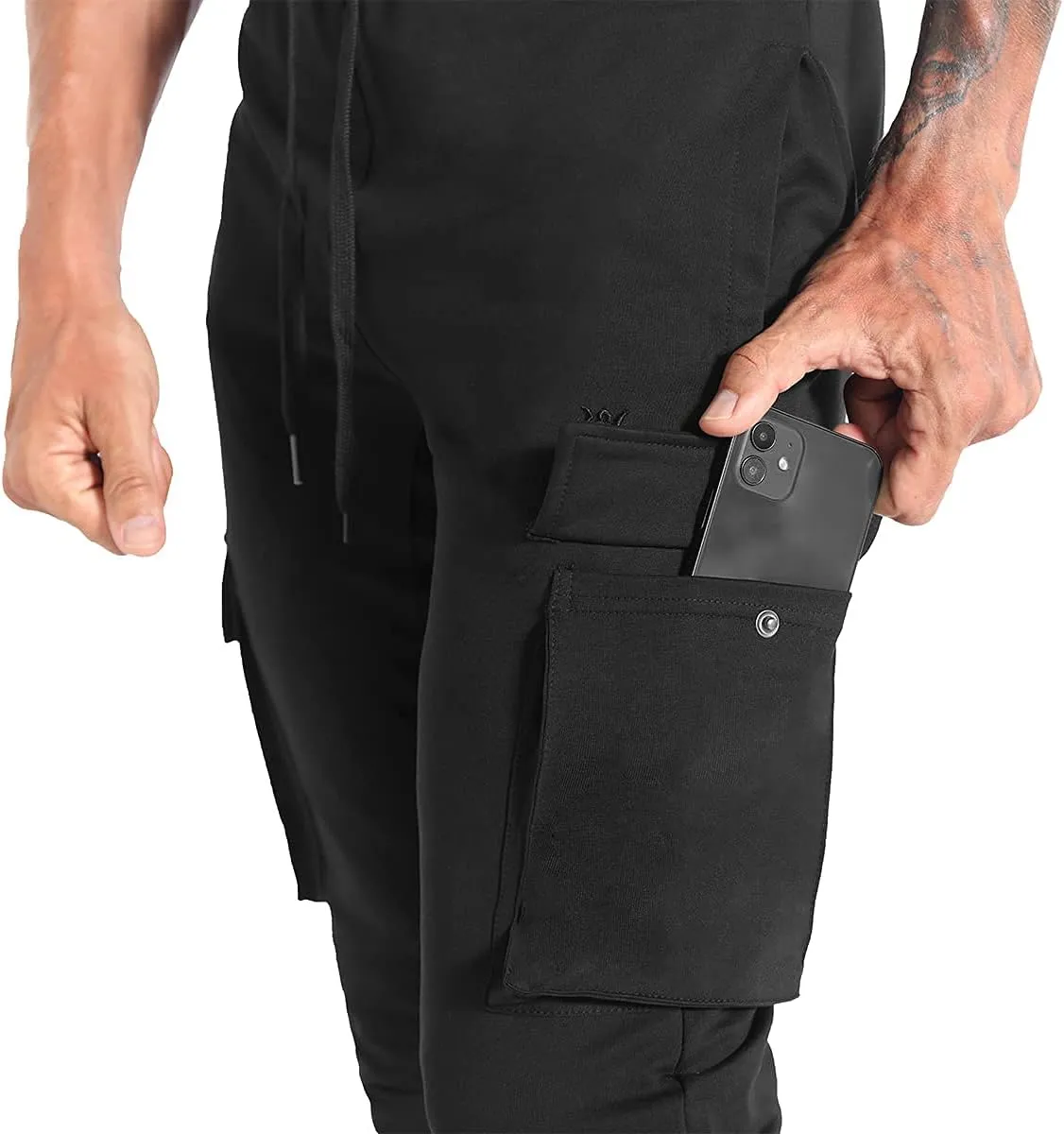 BROKIG Mens Cargo Workout Joggers Pants Tapered Gym Athletic Tactical Slim Sweatpants Men with Pockets