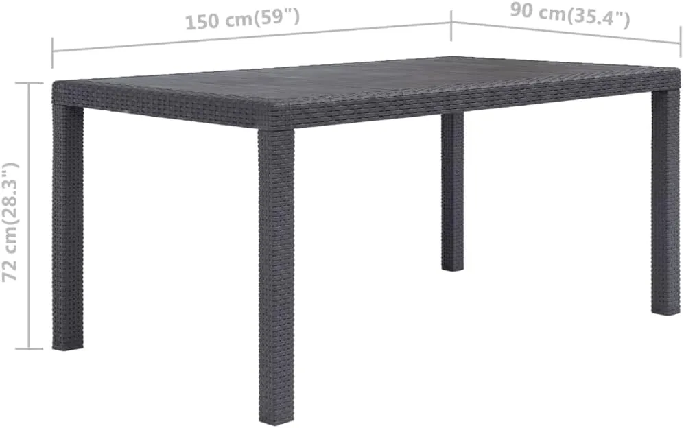 Brown Outdoor Table, Dining, Camping, Furniture, Portable, Kitchen Garden Table - 59.1 x 35.4 x 28.3 Inch
