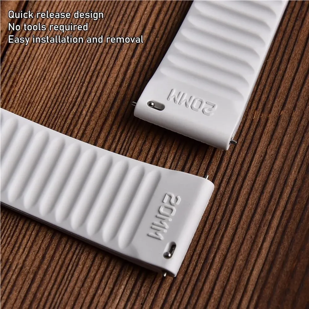 Busluo Fkm Rubber Watch Strap 20mm 22mm Watch Band Fluororubber Fit for Traditional Diving Watch Accessories