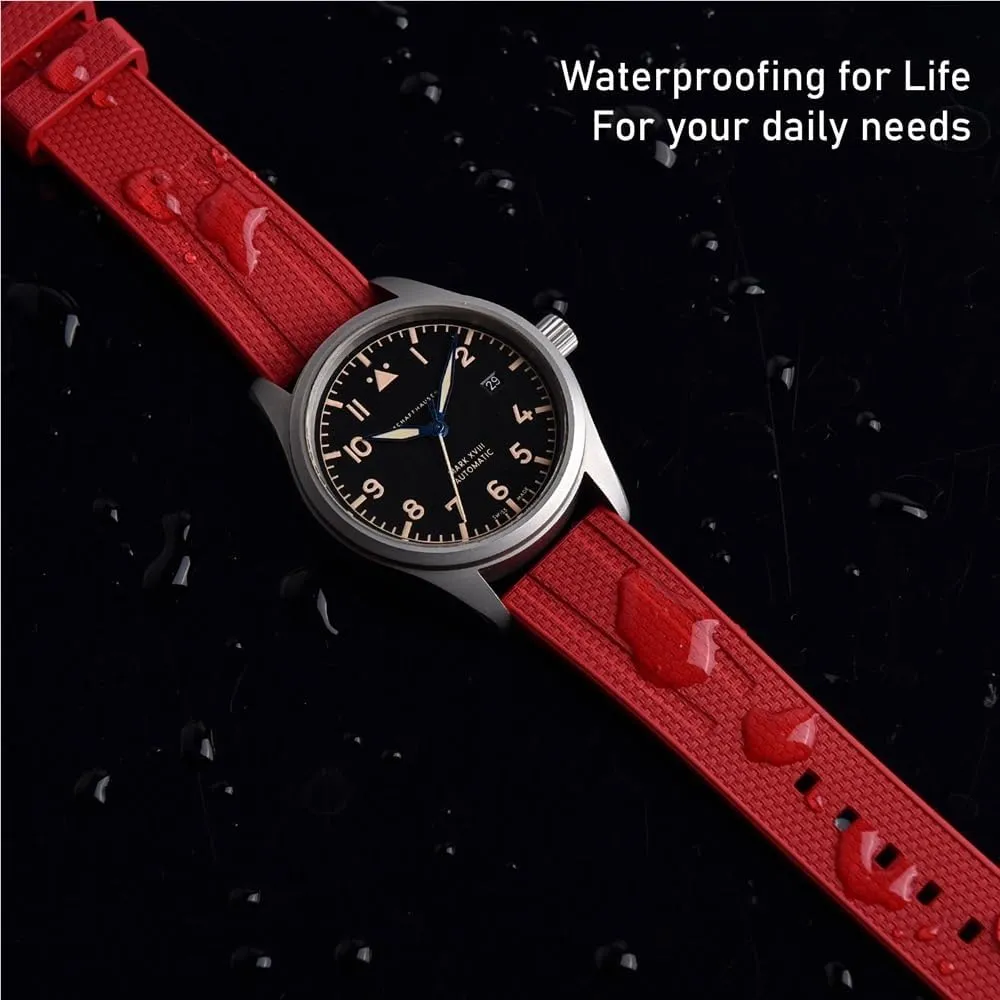 Busluo Fkm Rubber Watch Strap 20mm 22mm Watch Band Fluororubber Fit for Traditional Diving Watch Accessories