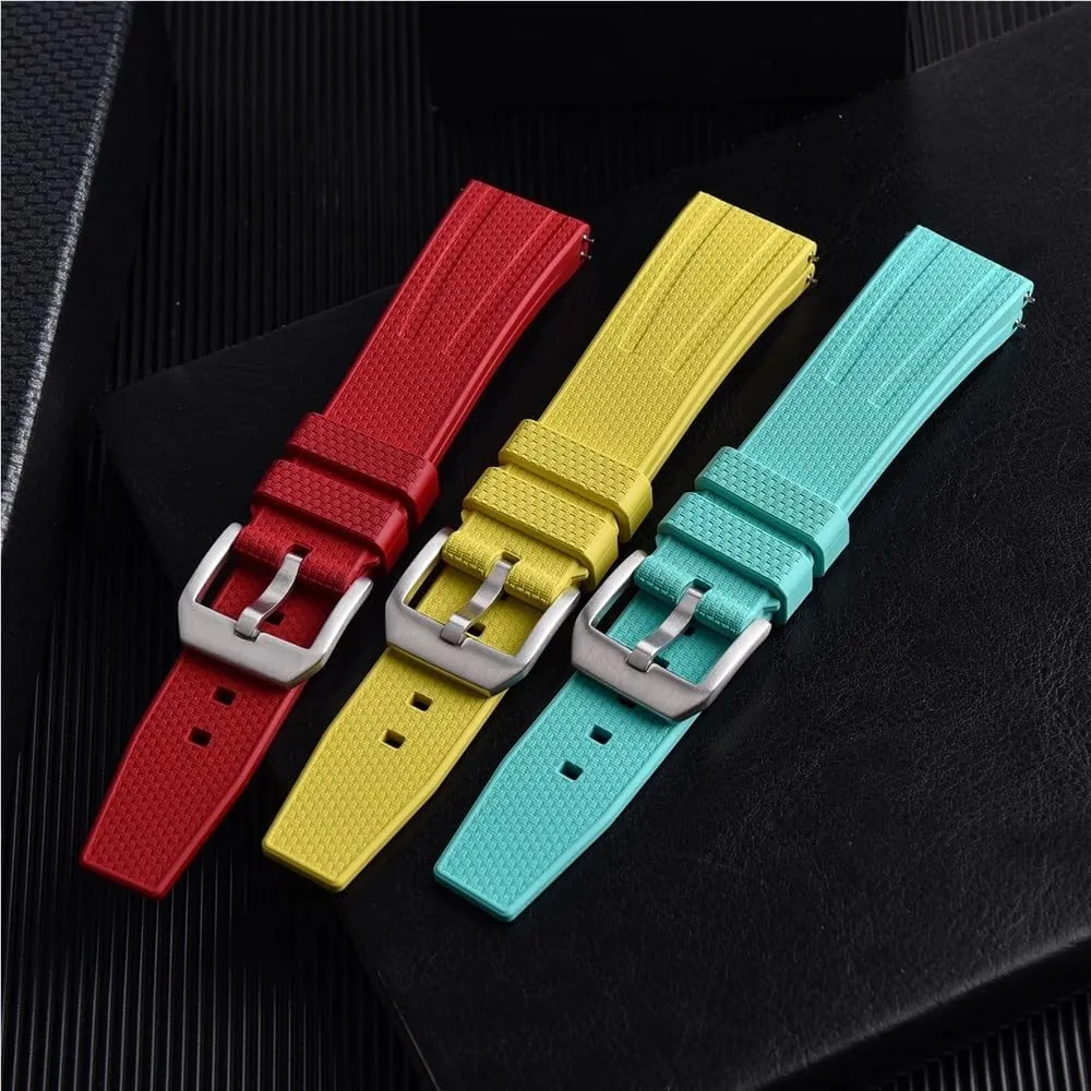 Busluo Fkm Rubber Watch Strap 20mm 22mm Watch Band Fluororubber Fit for Traditional Diving Watch Accessories