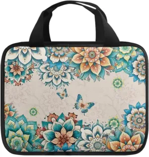 Butterfly Print Bible Cover Bible Case for Women Black Canvas Portable Zipper Bible Case with Built-in Pocket Handle