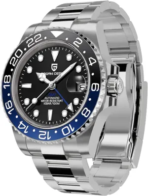 BY BENYAR Pagani Design Men's Watches GMT Automatic Watch for Men Sapphire Glass Fashion Business Stainless Steel 100M Waterproof Men's Wrist Watches PD-1662
