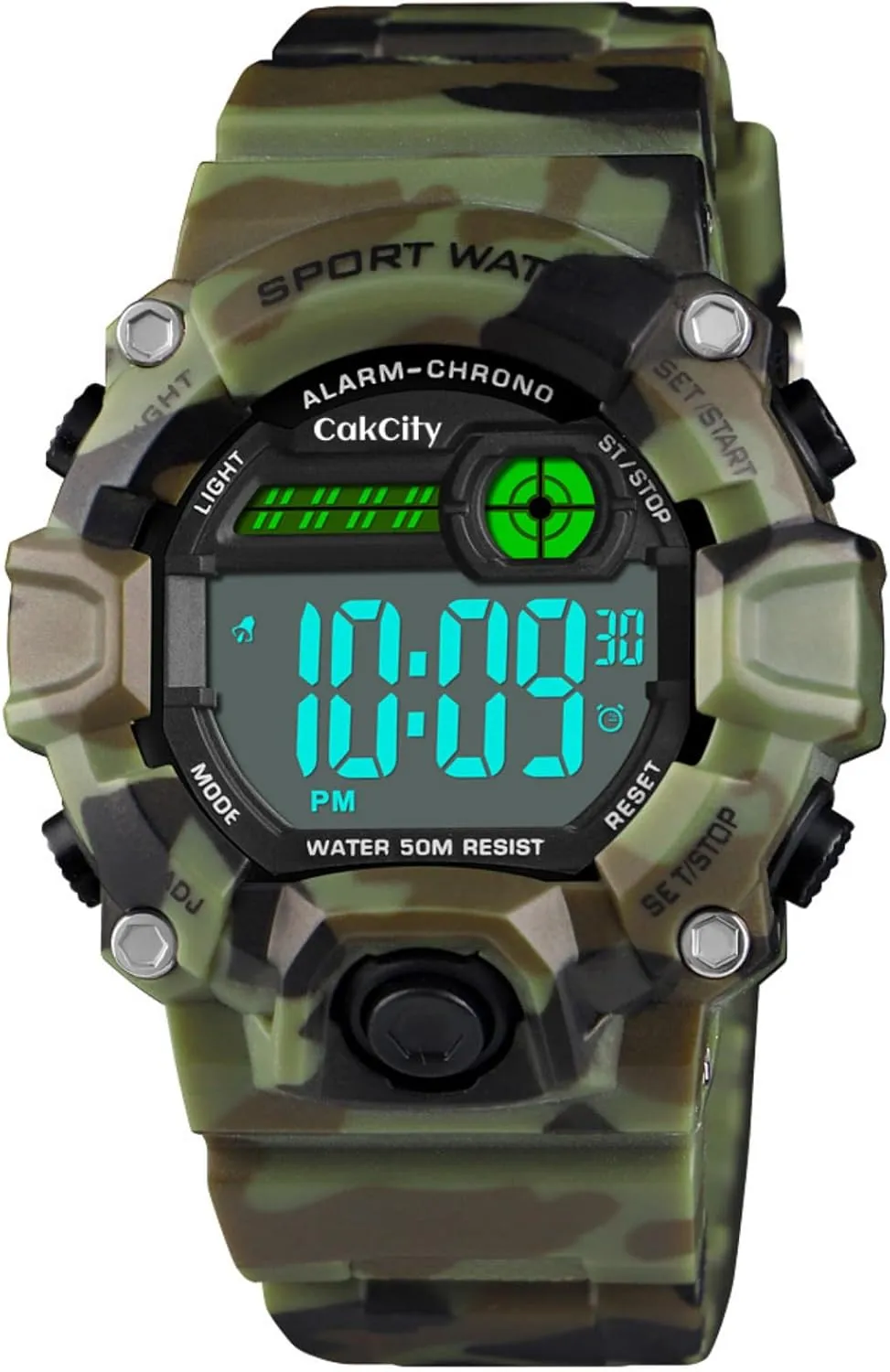 CakCity Boys Camouflage LED Sports Kids Watch Waterproof Digital Electronic Military Wrist Watches for Kids with Silicone Band Alarm Stopwatch Watches Age 5-10
