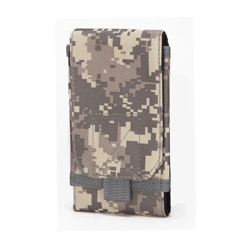 Camouflage Tactical Phone Holder Waist Belt Bag - Waterproof Nylon EDC Sport Gear