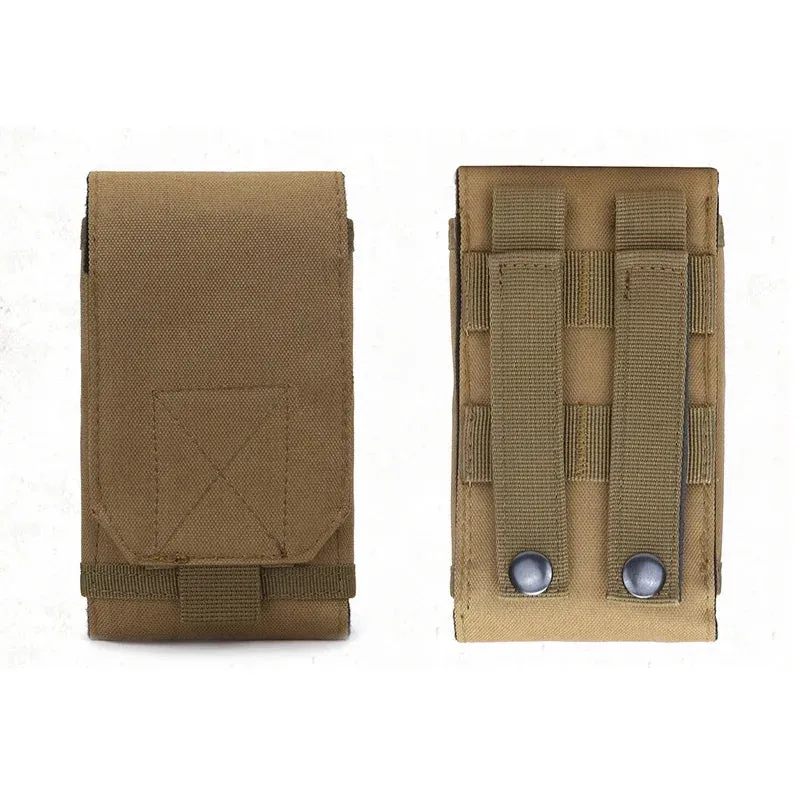 Camouflage Tactical Phone Holder Waist Belt Bag - Waterproof Nylon EDC Sport Gear
