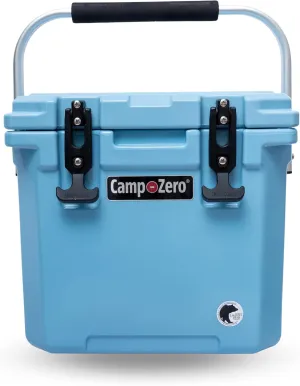 CAMP-ZERO 12L-12.6 Quart Portable Hard Cooler Ice Chest, Perfect for Drinks, Lunch, Beach, Picnics, Boating, Camping and Travel with 2 Molded-in Cup Holders and Folding Aluminum Handle