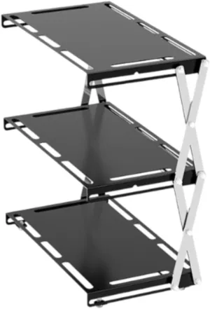 Camping Foldable Storage Rack Cookware Hanging Rack Tabletop Easy to Install Multiuse Outside for Beach Picnic Mountaineering, Three Layers