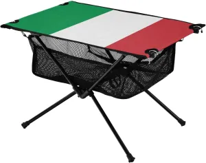 Camping Table Lightweight Portable Folding Table with Mesh Storage Net Italy Flag Ideal for Camping Hiking Beach Picnic Travel Backyard