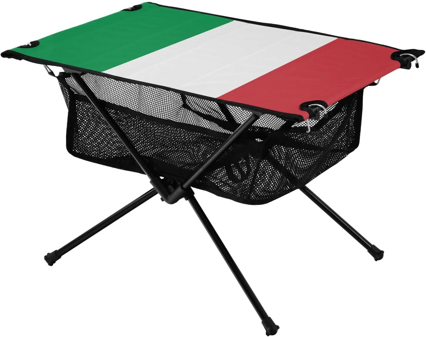 Camping Table Lightweight Portable Folding Table with Mesh Storage Net Italy Flag Ideal for Camping Hiking Beach Picnic Travel Backyard