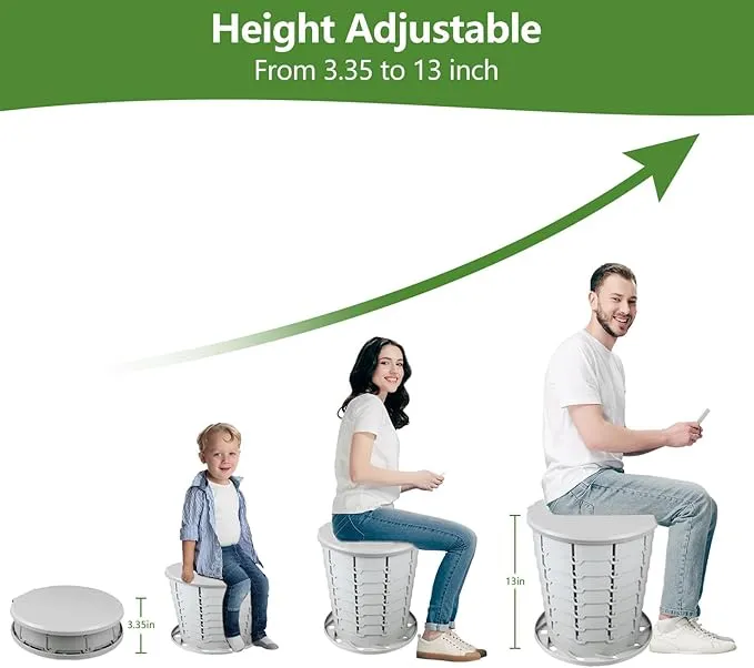 Camping Toilet, Portable Toilet for adults with Adjustable Height - Foldable Travel Toilet Perfect for Outdoor and Indoor Use, Emergency Situations, Traffic Jams, Cars, Tents, Boats