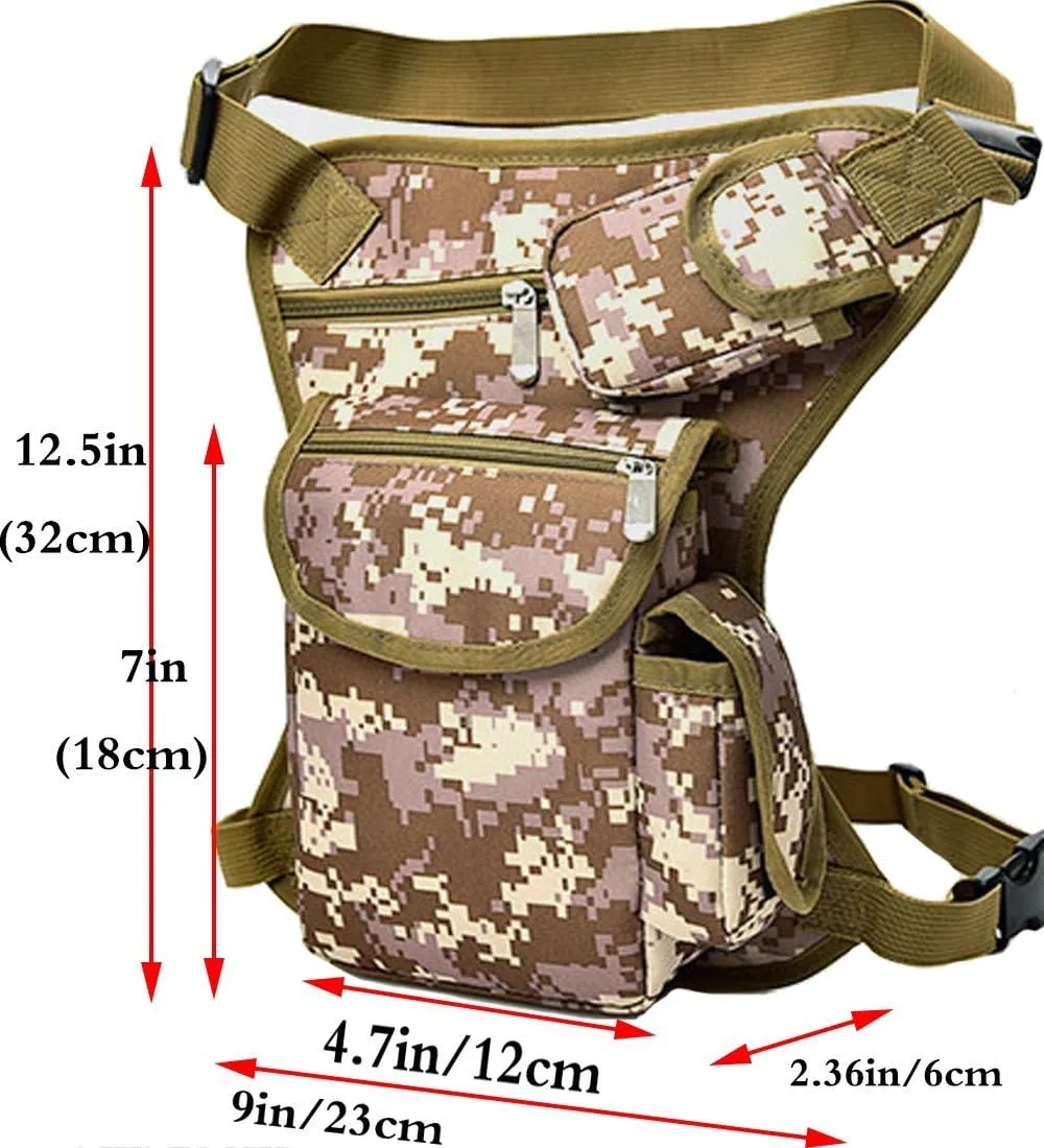 Canvas Hiking Waist Fanny Pack Tactical Drop Leg Bag Purse Running Waist Belt Hip Bag Outdoors Motorcycle Bike Cycling Pouch Shoulder Bag