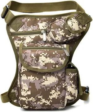 Canvas Hiking Waist Fanny Pack Tactical Drop Leg Bag Purse Running Waist Belt Hip Bag Outdoors Motorcycle Bike Cycling Pouch Shoulder Bag