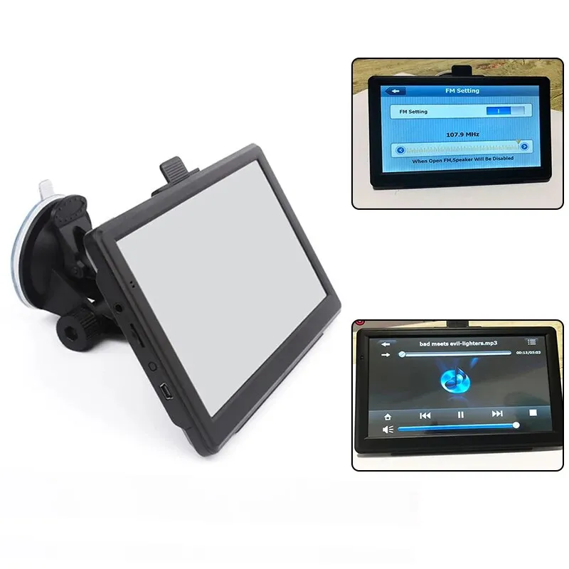 Car GPS Navigator Portable 7 Inch Touch Screen Navigator Set HD Truck Sunshade Sat Nav 256M 8G 2022 Europe Map GPS Navigators