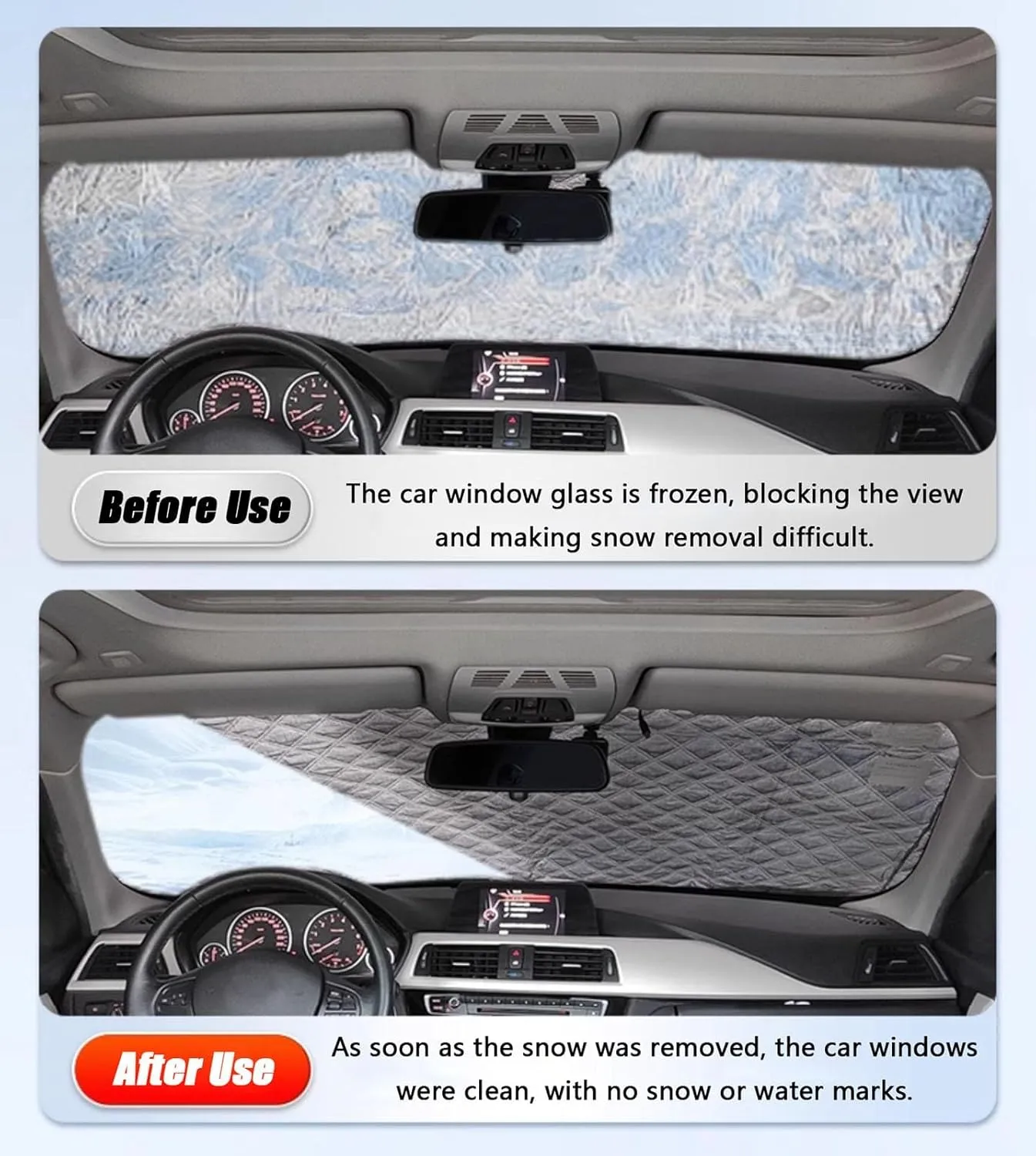 Car Windshield Snow Cover for Nissan Qashqai J11 Visia/Acenta/N Connecta/N Vision/Tekna 2013-2021, Windshield Cover for Ice and Snow, Winter Car Front Windshield Protection Cover for Snow Ice Frost