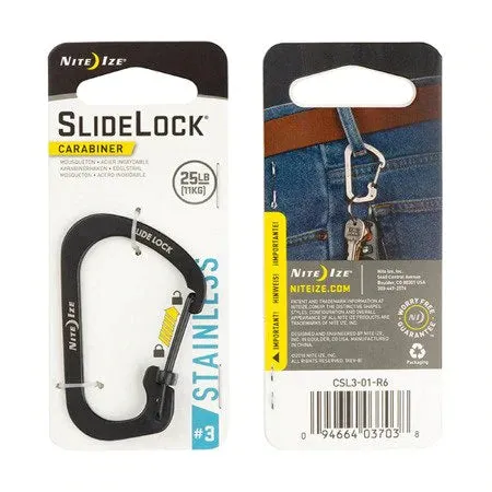 Carabiner with Slide Lock - Stainless Steel - nite Ize