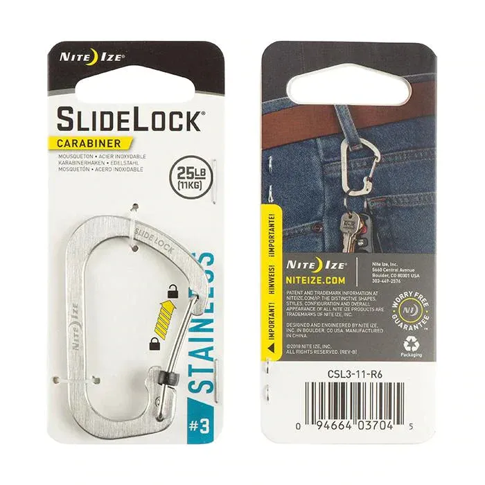 Carabiner with Slide Lock - Stainless Steel - nite Ize