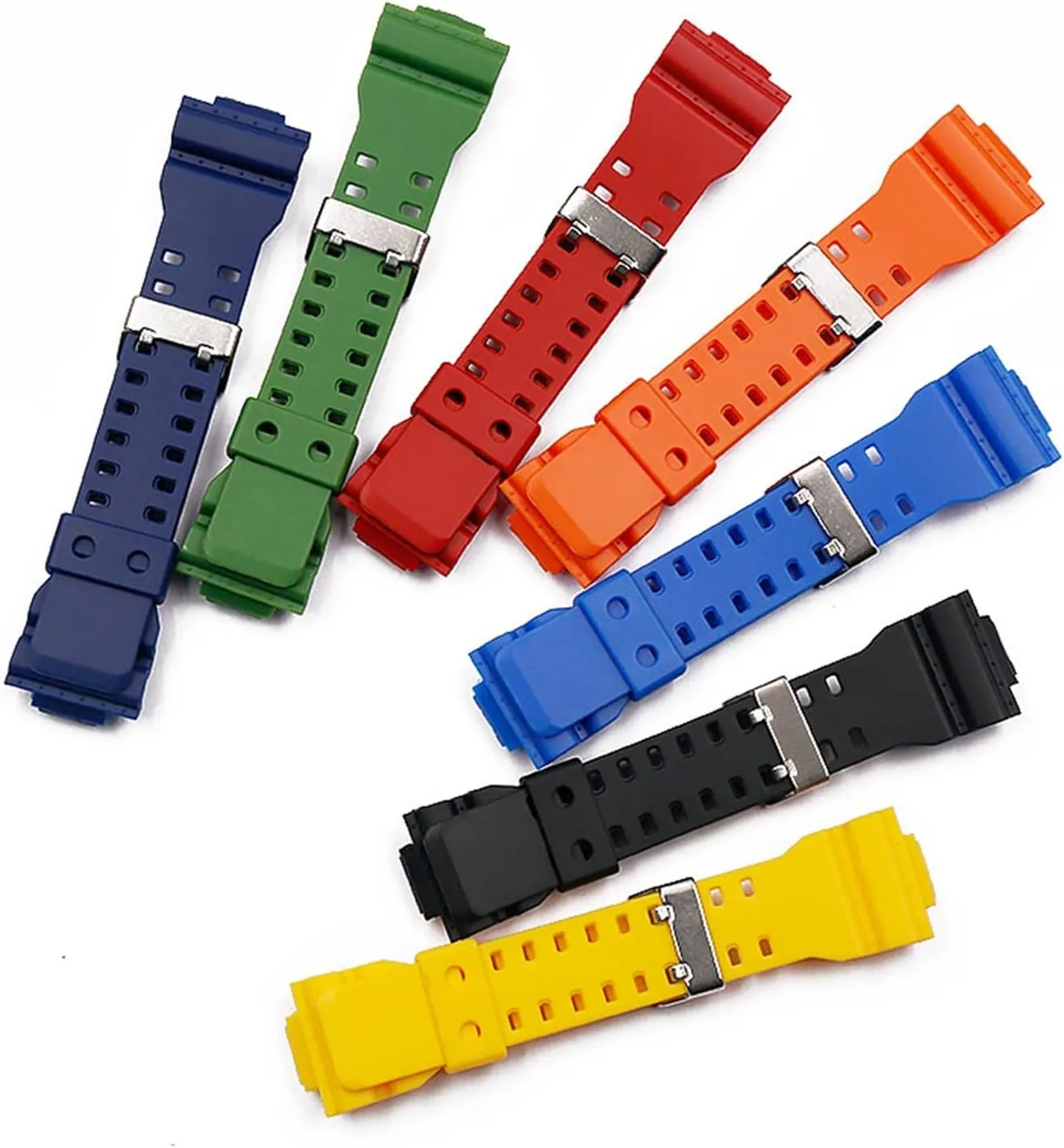 CAREG 16mm Rubber Strap Men's Pin Buckle Sports Waterproof Silicone Strap Compatible With Casio G-shock Watch Accessories Female Watch Band Durable