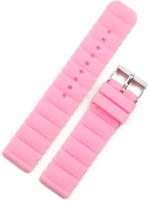 CAREG Silicone Strap 20mm Watch Accessories Pin Buckle Outdoor Sports Waterproof Watch Belt Compatible With Women And Children Men Watch Band Durable