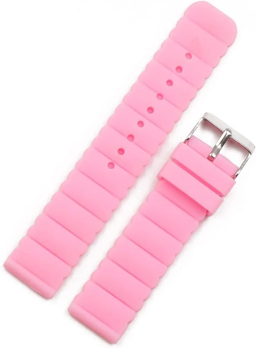 CAREG Silicone Strap 20mm Watch Accessories Pin Buckle Outdoor Sports Waterproof Watch Belt Compatible With Women And Children Men Watch Band Durable
