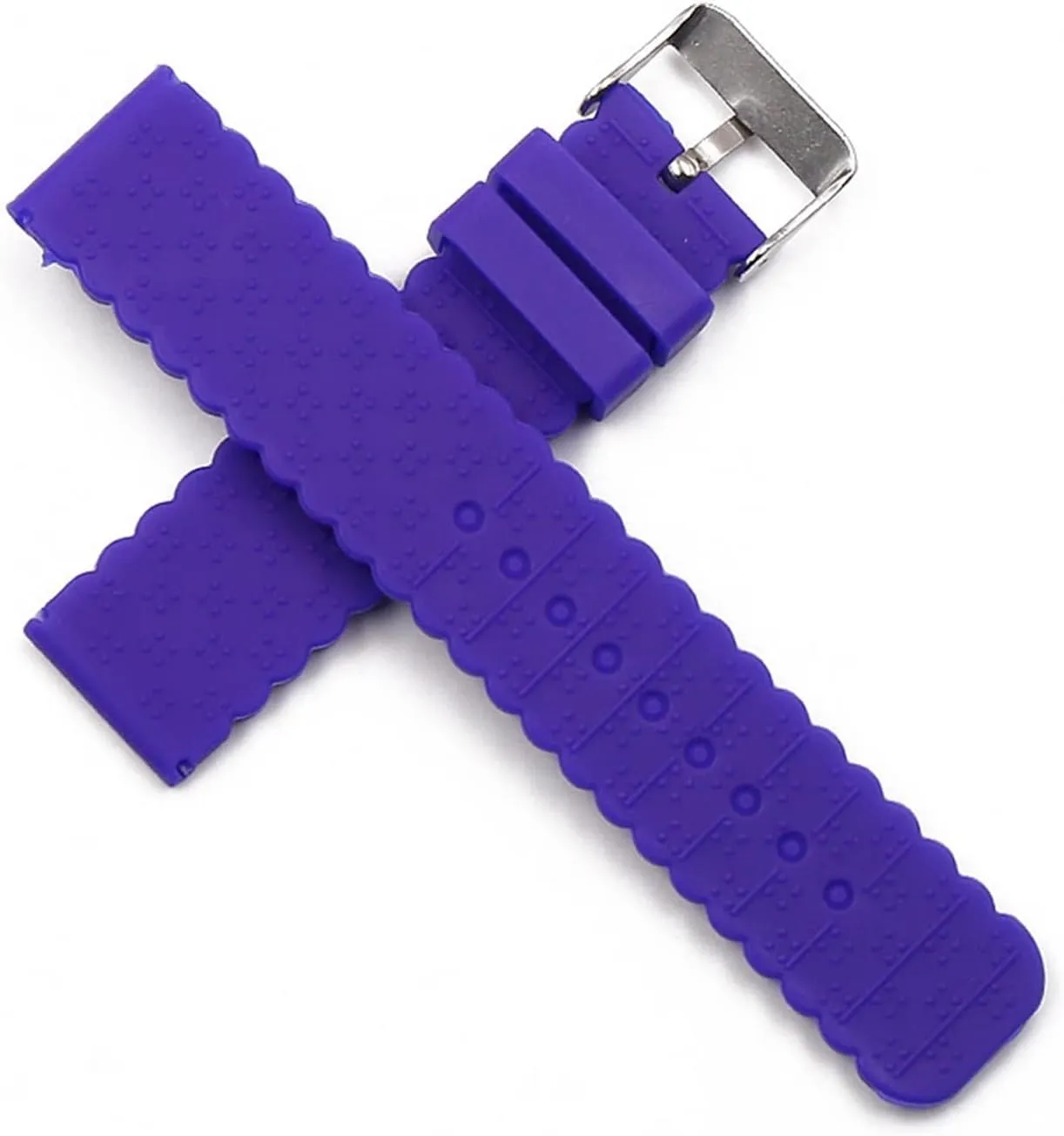 CAREG Silicone Strap 20mm Watch Accessories Pin Buckle Outdoor Sports Waterproof Watch Belt Compatible With Women And Children Men Watch Band Durable